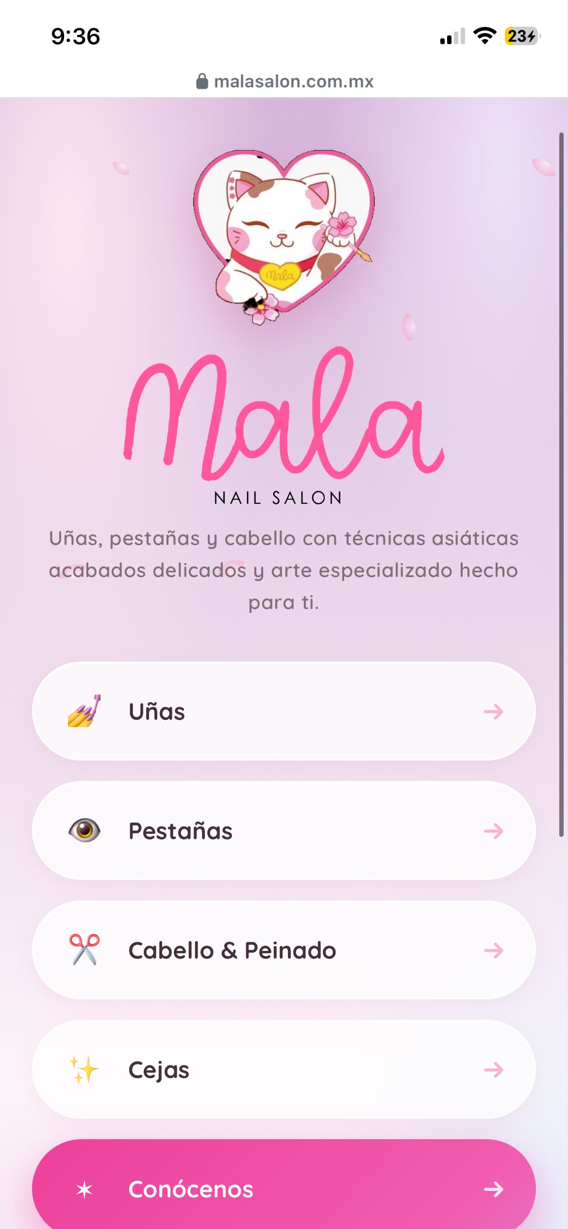 Portada de Mala Salon en vista móvil